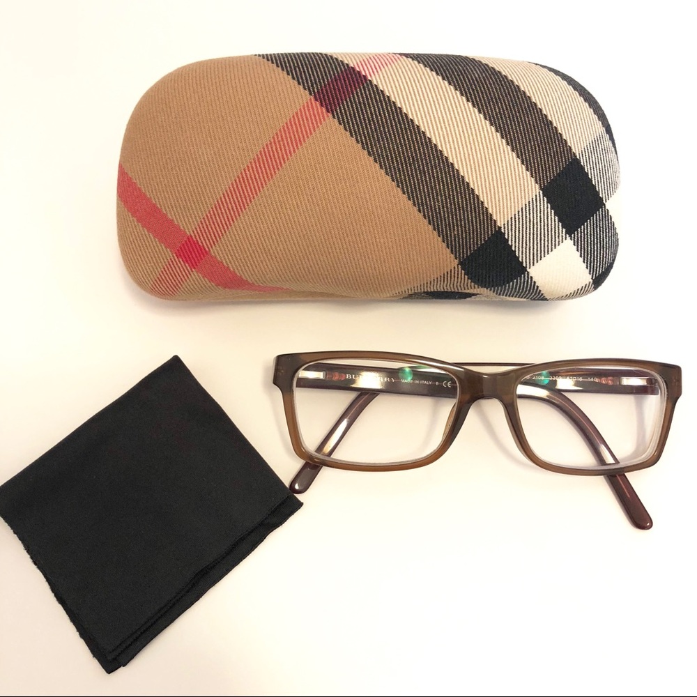 Burberry prescription glasses, case and cloth